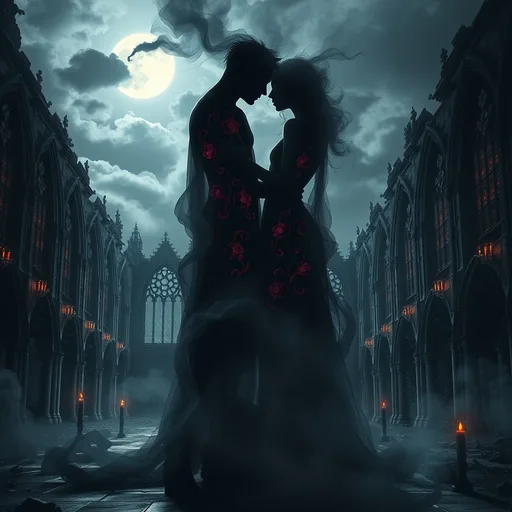 female and male melancholic duet,