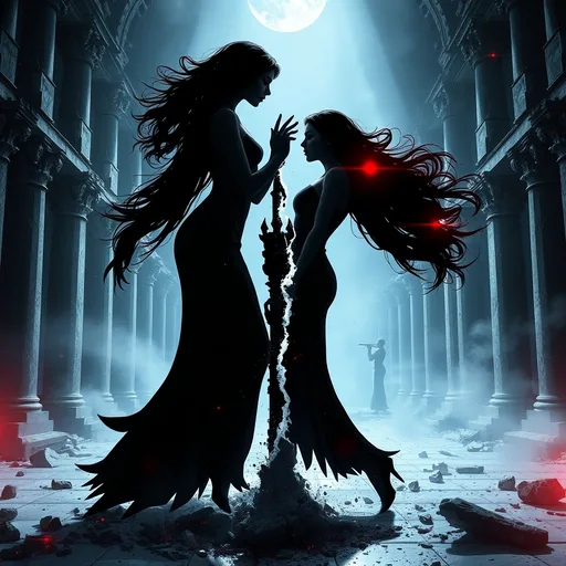 dramatic cinematic pop-rock duet, dark