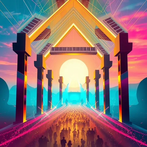 uplifting pop-house with synthwave gloss,