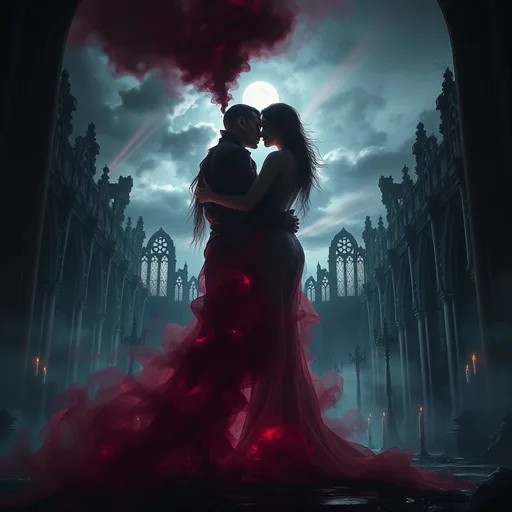 female and male melancholic duet,